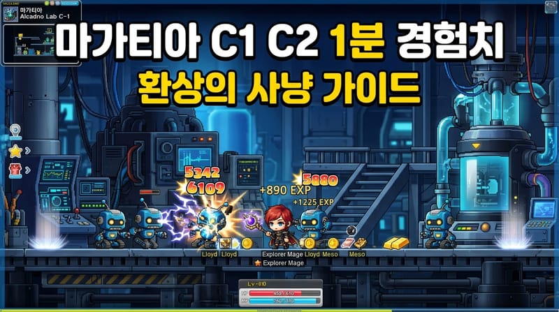 메이플랜드 마가티아 C-1 C-2 직업별 1분 경험치 & 필요 명중률 86 88 공략